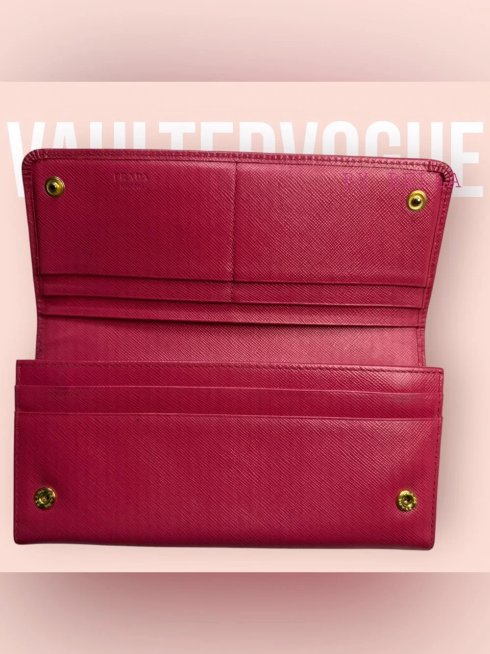 ‼️NOW AVAILABLE‼️ Prada Pink Saffiano Bow Continental Wallet